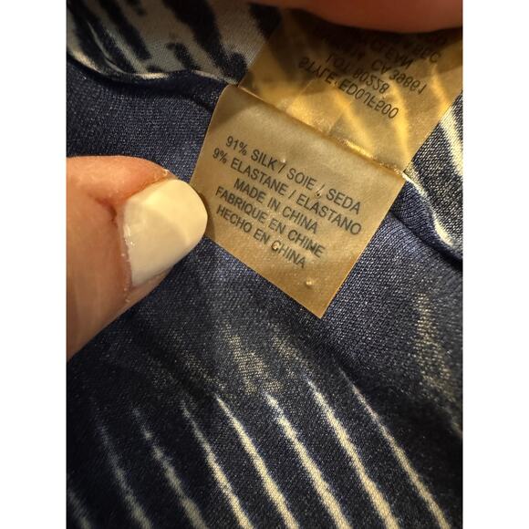 Elie Tahari Navy Abstract Halter Neck Top Size XS - Picture 5 of 6